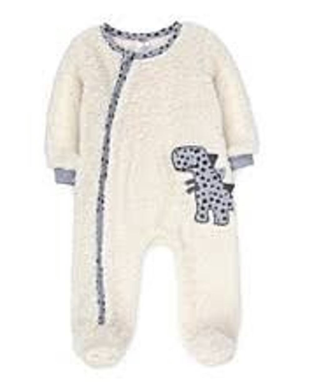Baby Essentials Dinosaur Sherpa Footie Sleep Onesie - 6M
